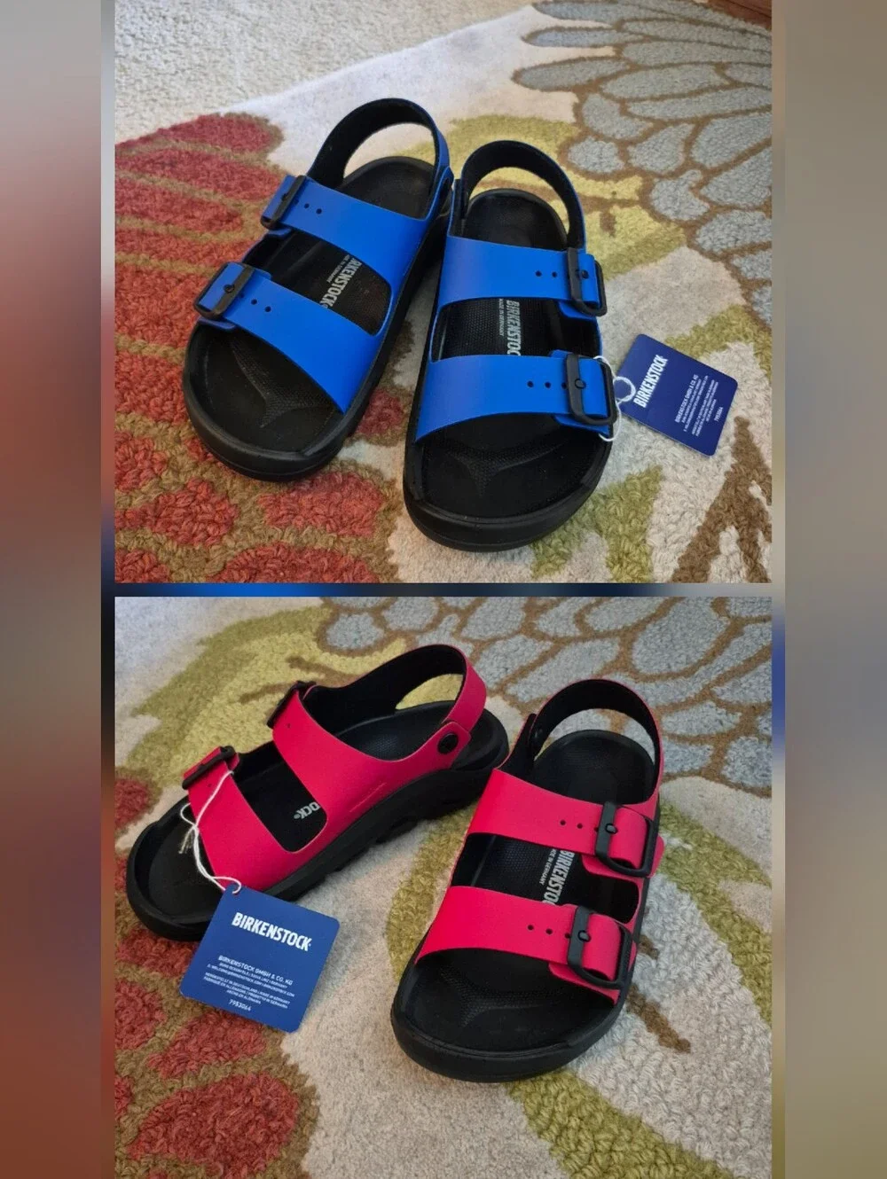 NWT Set Of 2 Little Kids Birkenstock Sandals Size 3, Mogami Birko-Flor